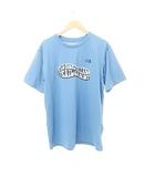 ザノースフェイス THE NORTH FACE 美品 FOOT STAMP TEE ロゴ プリント 半袖 Tシャツ NT32485 XLサイズ 水色 スカイブルー