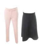 レッド ヴァレンティノ RED VALENTINO スラックス スカート 2点 セット おまとめ ジップフライ パンツ フレアスカート ひざ丈 38 40 黒 ブラック パステルピンク