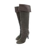 銀座かねまつ GINZA Kanematsu ロングブーツ シューズ ハイヒール 24.5cm カーキ /AE