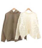 ザラ ZARA パーカー セーター 2点セット まとめ ケーブルニット スウェット 長袖 M ホワイト ブラウン /UO MMT