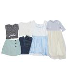 イッカ ikka 他 130-140cm 6点セット おまとめ 女の子 子供服 ワンピース カットソー カーディガン デニムパンツ スカパン 花柄 チュール オーガンジー レース マルチカラー MMT X