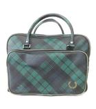 フレッドペリー FRED PERRY チェック ボストンバッグ スポーツバッグ 緑 グリーン