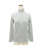 長袖 カットソー ハーフジップ ロゴ スリム 薄手 XSサイズ グレー ■YHS3