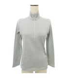 長袖 カットソー ハーフジップ 無地 薄手 XSサイズ グレー ■YHS3