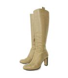 ガリャルダガランテ GALLARDAGALANTE レザー ロング ブーツ ヒール 37 ベージュ  ■YHS5