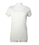 エムプルミエ ブラック M-Premier BLACK ニット カットソー 半袖 ラウンドネック ラメ 薄手 36 S相当 アイボリー ■YHS6 /X