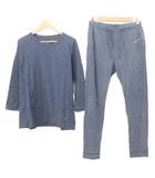 アクアスキュータム AQUASCUTUM Tシャツ パンツ セットアップ 部屋巍 ルームウエア カジュアル M 紺 ネイビー ■YHS6