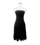 フォクシー FOXEY リラクシング フォクシー RELAXING FOXEY ベアトップ ベロアワンピース ひざ丈 17603 シャーリング S 黒 ブラック ■YHS6 /X