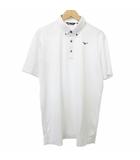 ミズノ MIZUNO チェック ポロシャツ 半袖 ボタンダウン ゴルフウエア スポーツ 2XL 白 ホワイト ■YHS8