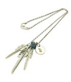 ラリースミス LARRY SMITH カゼキリ フェザー 3連 ターコイズ ネックレス ペンダント K18イーグルヘッド シルバー×ゴールド ☆AA★