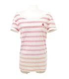 ナイキ NIKE 美品 カットソー 半袖 ボーダー ロゴ 薄手 Mサイズ 赤 レッド ■YHS3