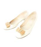 ダイアナ DIANA リボン ヒール パンプス 日本製 23.5㎝ ベージュ ■YHS8