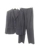 レリアン Leilian 美品 パンツスーツ セットアップ ストライプ 7号 約Sサイズ 濃紺 ダークネイビー ■YHS8