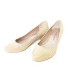 銀座かねまつ GINZA Kanematsu レザー パンプス 日本製 23.5㎝ ベージュ ■YHS6