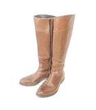 ボエモス BOEMOS ロング ブーツ サイドジップ イタリア製 38 約24.0㎝ 茶 ブラウン ■YHS5