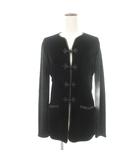 ラルフローレン RALPH LAUREN 美品 ベロア チャイナボタン コート 国内正規 15 約XXLサイズ 黒 ブラック