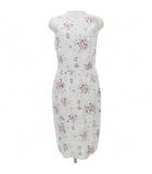 マックスマーラ MAX MARA 美品 花柄 ノースリーブ ワンピース ひざ丈 フラワープリント ドレス 38 約Sサイズ 白 ホワイト IBO58