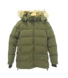 カナダグース CANADA GOOSE 美品 01T-01769815 ダウンジャケット ファー ナイロン ジップ 無地 厚手 Sサイズ カーキ