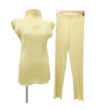 プリーツプリーズ PLEATS PLEASE イッセイミヤケ プリーツ パンツ セットアップ 上下 ハイネック ノースリーブ 2 ベージュ