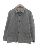 コムサイズム COMME CA ISM カバーオール ジャケット ヒッコリー L 青 ブルー 白 ホワイト 縦縞 /JS ■YHS7