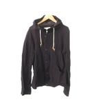 ナノユニバース nano universe フード パーカー コットン Lサイズ 黒 ブラック ■YHS2