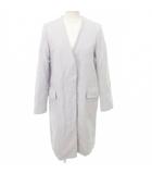 ユナイテッドアローズ UNITED ARROWS ウール コート 無地 ボタン Vネック 厚手 36 約Sサイズ グレー ■YHS3