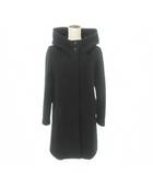 アンタイトル UNTITLED ウール コート 無地 フード付き厚手 2 約Mサイズ 黒 ブラック