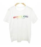 マイケルコース MICHAEL KORS Tシャツ 半袖 プリント ロゴ クルーネック 薄手 Sサイズ 白 ホワイト ■YHS9