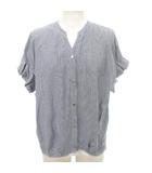 ビームスハート BEAMS HEART カットソー 半袖 ストライプ ショート丈 薄手 フリーサイズ 紺 ネイビー ■YHS9