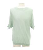 スリードッツ three dots カットソー 半袖 シルク混 クルーネック 無地 薄手 Sサイズ ライトグリーン ■YHS9
