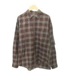 ユナイテッドアローズ UNITED ARROWS シャツ チェック 長袖 ポケット 薄手 Mサイズ 茶 ブラウン ■YHS11