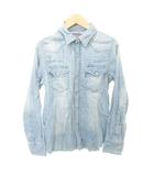 ブルーブルー BLUE BLUE デニム シャツ 長袖 ポケット 無地 薄手 Sサイズ インディゴブルー ■YHS11