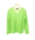 ムッシュニコル monsieur NICOLE 美品 Vネック セーター ニット 長袖 ウール 国内正規 ビタミンカラー ライトグリーン ■YHS9