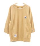 チャンピオン CHAMPION × アンダーカバー UNDERCOVER リバースウィーブ ビーズロゴ スウェット シャツ C8-B008 トレーナー 裏毛 七分袖 トップス M ベージュ