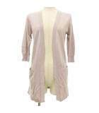 エフデ ef-de タグ付き ウール混 テンセル ニット カーディガン 薄手 ボタンレス 羽織 9 Mサイズ ピンクベージュ系 ■GY6