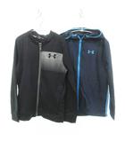 アンダーアーマー UNDER ARMOUR 145cm～150cm フード パーカー アウター 2点セット 黒 ブラック 青 ブルー ■GY