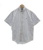 ラルフローレン RALPH LAUREN BLAIRE チェックシャツ 半袖 ボタンダウン BD M ホワイト ブルー /UO ☆AA★