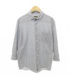 アラミス ARAMIS 総柄 七分袖 シャツ ブラウス 日本製 薄手 Mサイズ 紺 ネイビー ■GY61