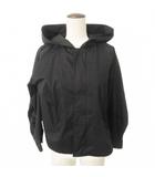 アズールバイマウジー AZUL by moussy フード ジャケット 無地 ジップアップ 薄手 Sサイズ 黒 ブラック ■GY61