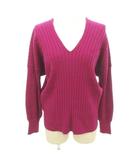 プラステ PLST リブニット セーター 長袖 Vネック 無地 薄手 Mサイズ ピンク ■GY61