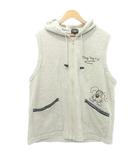 コミュニティー COMMUNITY フリース フード ベスト ジップアップ ドッグ刺繍 M アイボリー A0108
