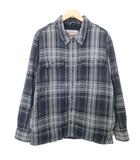 エディーバウアー EDDIE BAUER チェック シャツ 厚手 裏起毛 S グレー 黒 ブラック A0107
