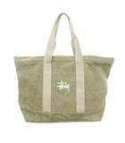 ステューシー STUSSY ワックスド キャンバス エクストララージ トレ 12oz トートバッグ ロゴ カバン カーキ