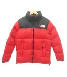 ザノースフェイス THE NORTH FACE ND91631 ヌプシ ダウンジャケット ワンポイント ロゴ 厚手 Mサイズ 赤 レッド