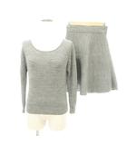 ジルスチュアート JILL STUART ニット セットアップ 長袖 ミニスカート フレア Mサイズ グレー