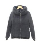 ダウンジャケット アウター 無地 ハイネック 厚手 M～Lサイズ 紺 ネイビー ■GY99