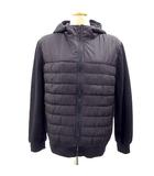 ザラ ZARA 異素材 中綿 フード ジャケット L 黒 ブラック A0113