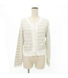 ビス ViS 美品 ツイード ニット カーディガン ラメ糸 F 白 ホワイト MMT