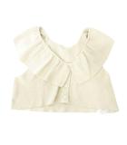 ローリーズファーム LOWRYS FARM 美品 フリル ノースリーブ ニット F ライトベージュ MMT