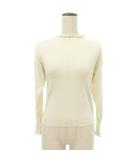 ストロベリーフィールズ STRAWBERRY-FIELDS ウール混 長袖 ニット セーター フェイクパールボタン袖 アイボリー MMT